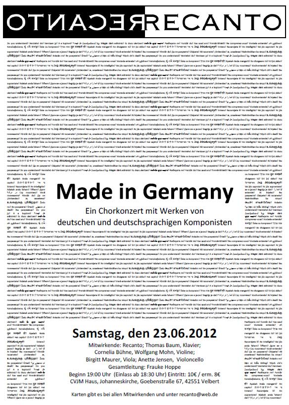 Made in Germany - Konzertplakat